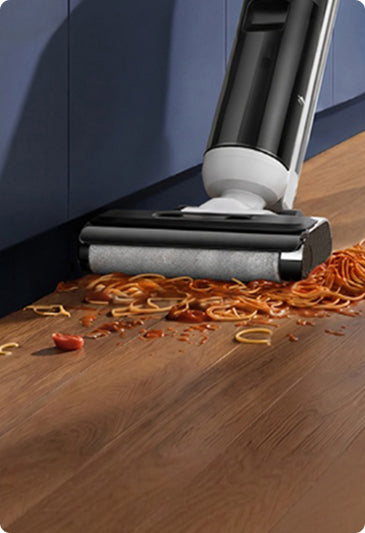 Honiture M7 wet dry vacuum cleaner with edge to edge cleaning technology vacuuming food mess