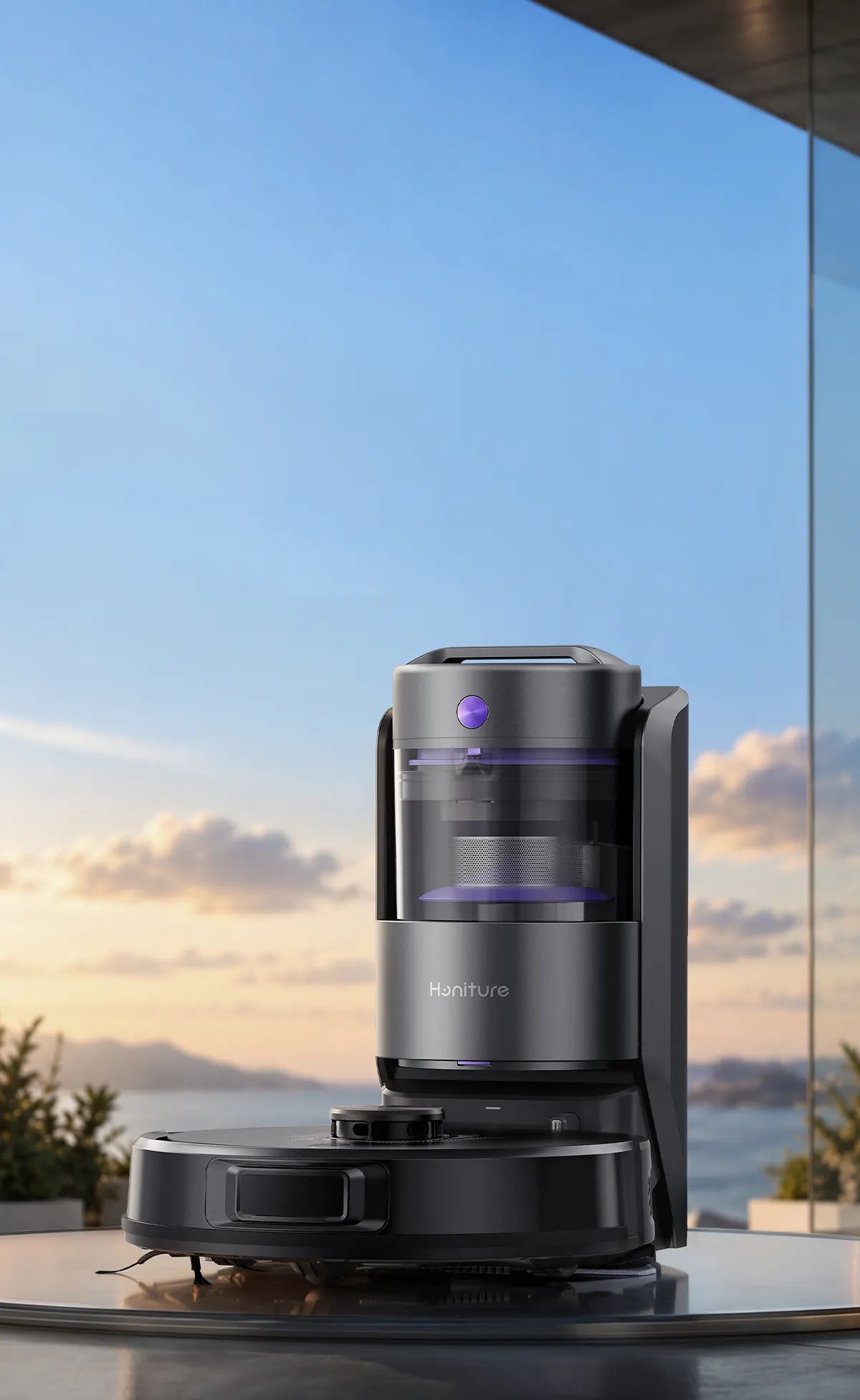 honiture Q20 robot vacuum black with dust station