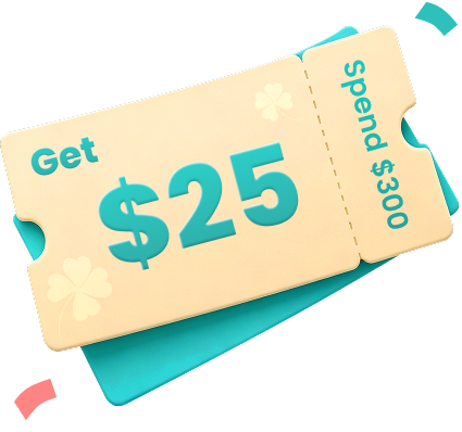 Spend $300 → Get $25 back