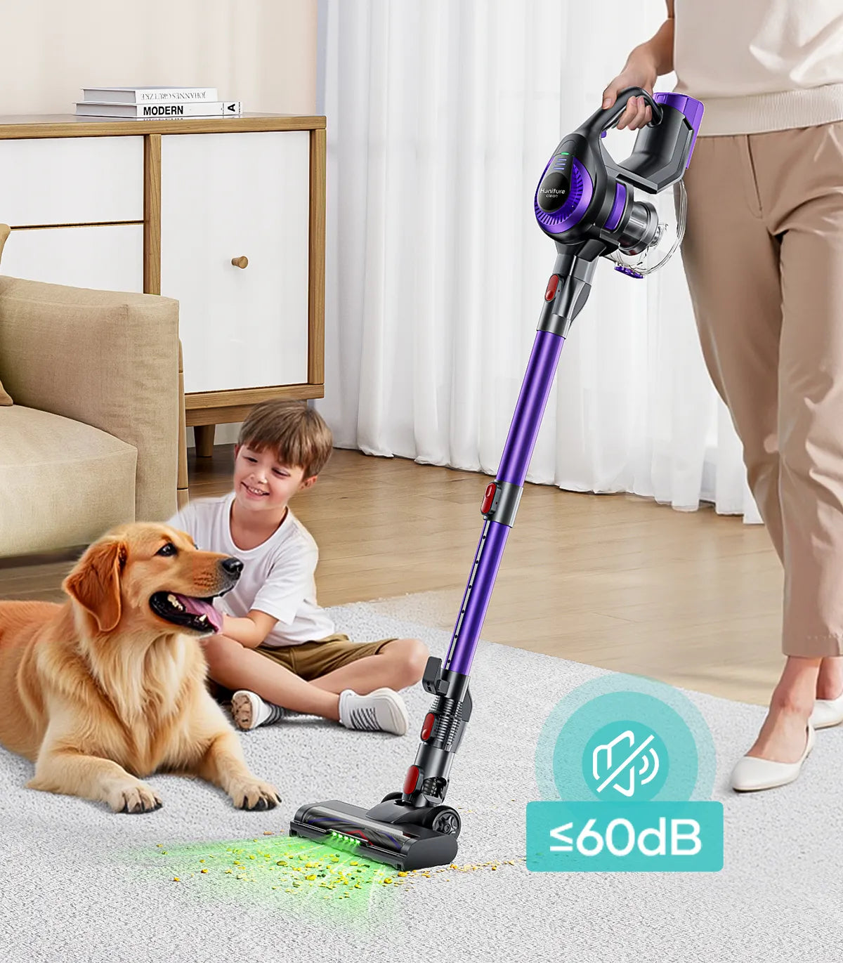 Honiture Y10 Cordless Vaccum Noise is only 60dB