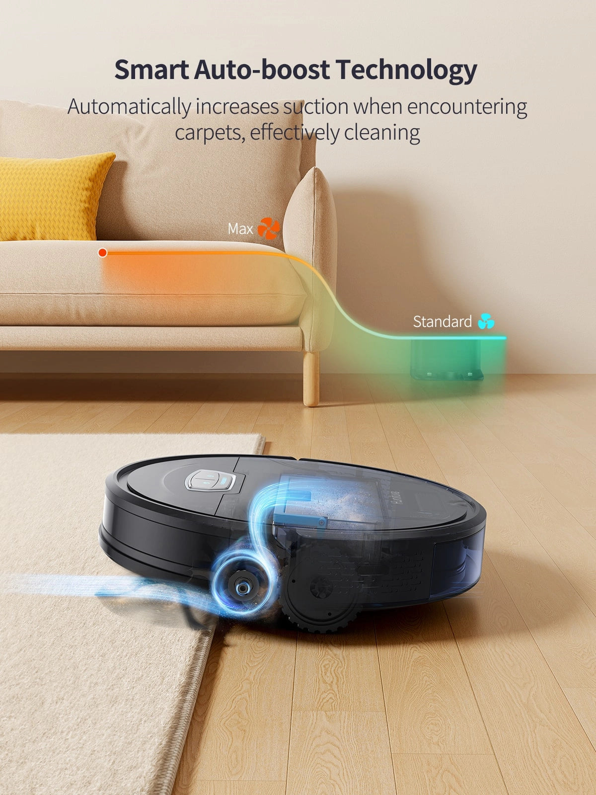 Honiture G20 Pro Robot Vaccum - Smart Auto-boost Technology.