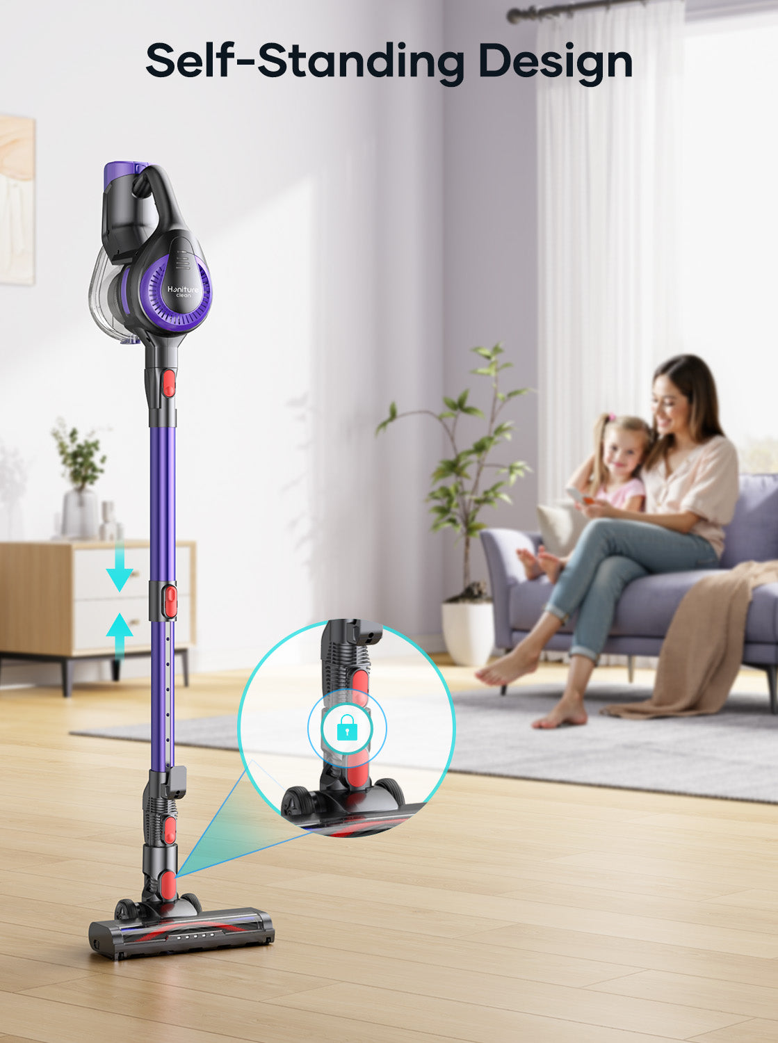 Honiture Y10 self standing design cordless stick vacuum cleaner