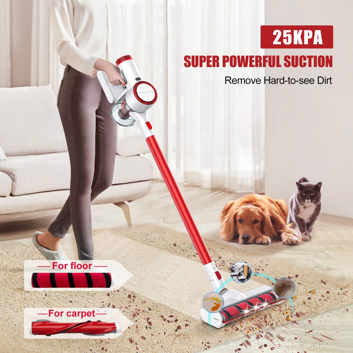 HONITURE S15 Cordless Vacuum Cleaner : : Home & Kitchen