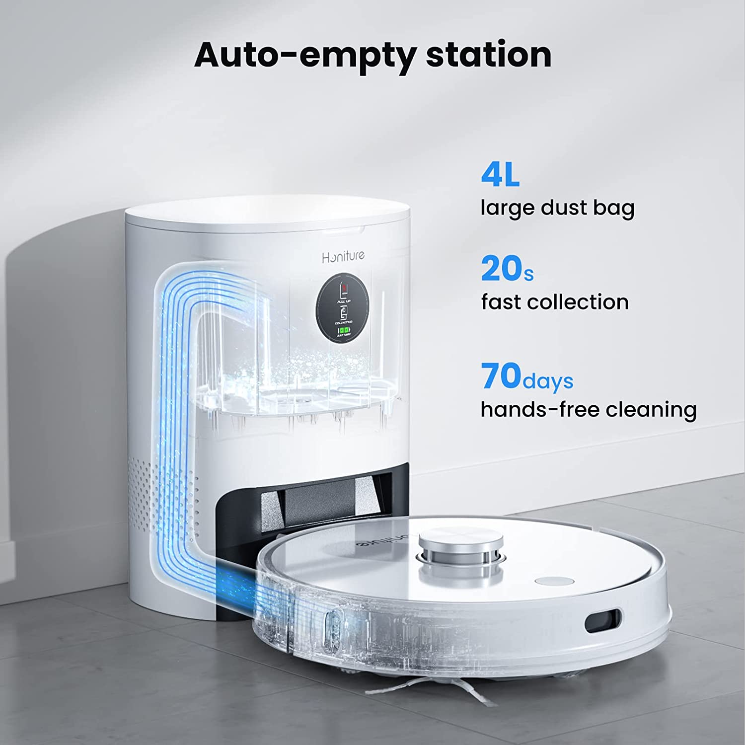 HONITURE Robot Aspirador y Fregasuelos, 4500Pa Succión Ultra Fuerte, Robot  Aspirador con Auto Carpet Boost, Alexa/