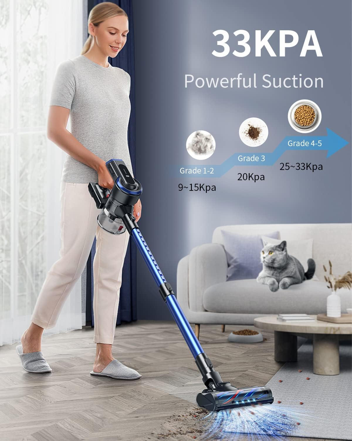 HONITURE Cordless Vacuum Cleaner 400W 33000PA Stick Vacuum with Touch  Screen 55Min Runtime Battery Handheld Vacuum Lightweight Powerful Cordless  Stick Vacuum for Hardwood Floors,Carpets,Pet Hair S12 – Honiture