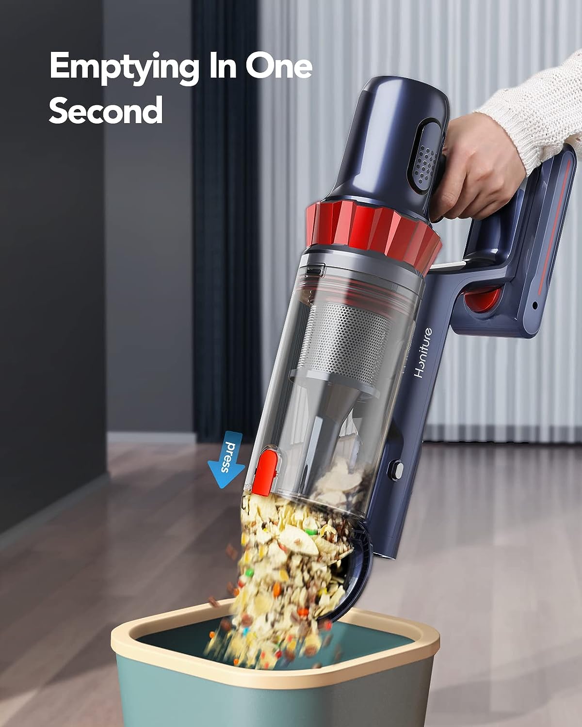 HONITURE Cordless Vacuum Cleaner, 400W 33Kpa Stick Vacuum Cordless